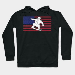 Awesome USA American Flag Snowboarder Gift Hoodie